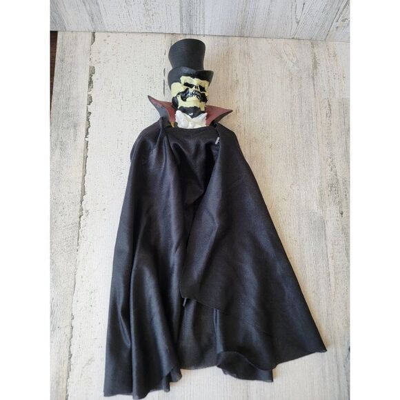 Vintage phantom opera paper magic hanging mini skeleton suit top hat Halloween p - Picture 1 of 8
